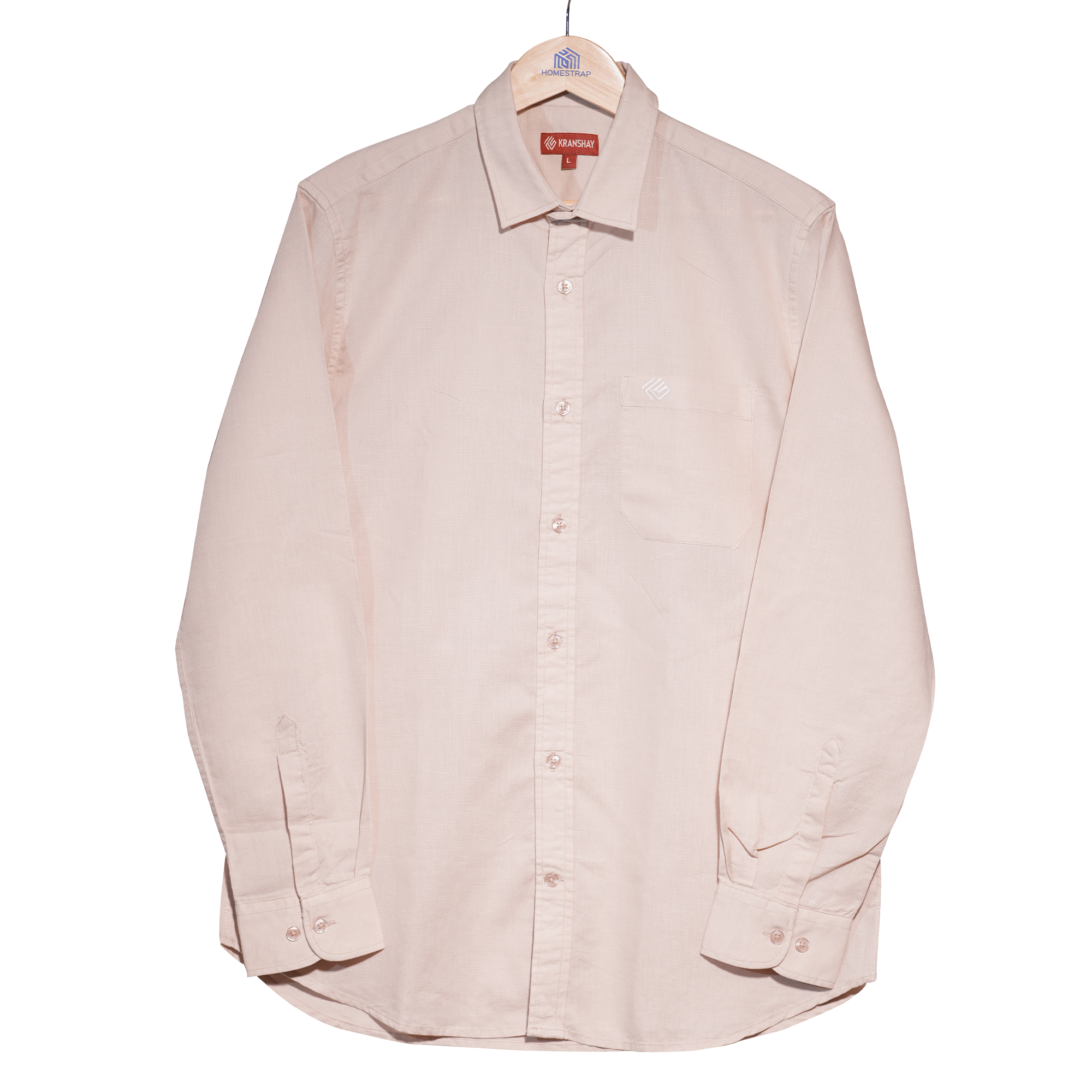 Beige Cotton Linen Signature Shirt-thumbmail-6