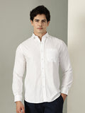 50’s Dobby Premium Cotton White Shirt
