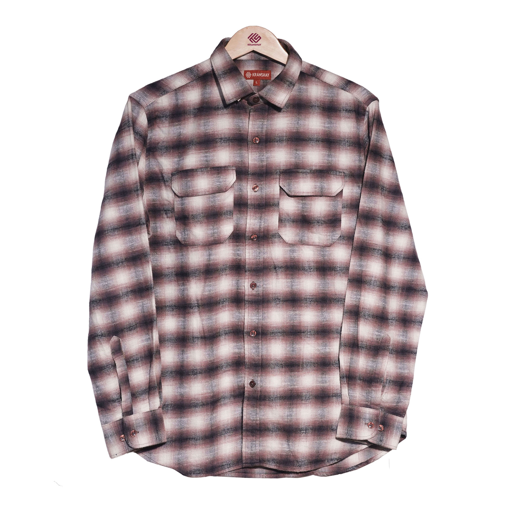 Brushed Twill Check Shirt-thumbmail-4