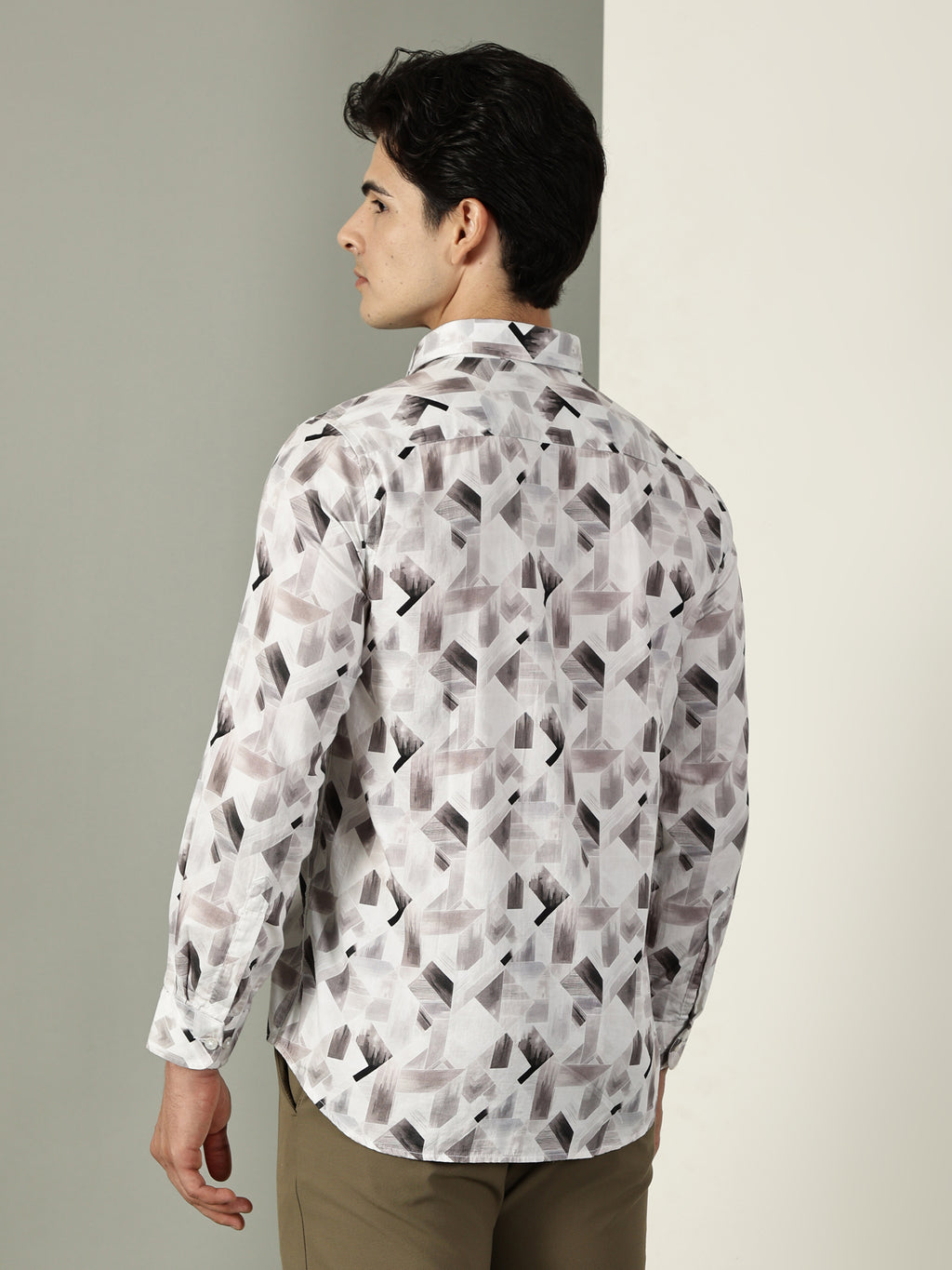 60’s Satin Digital Print Premium Cotton Shirt