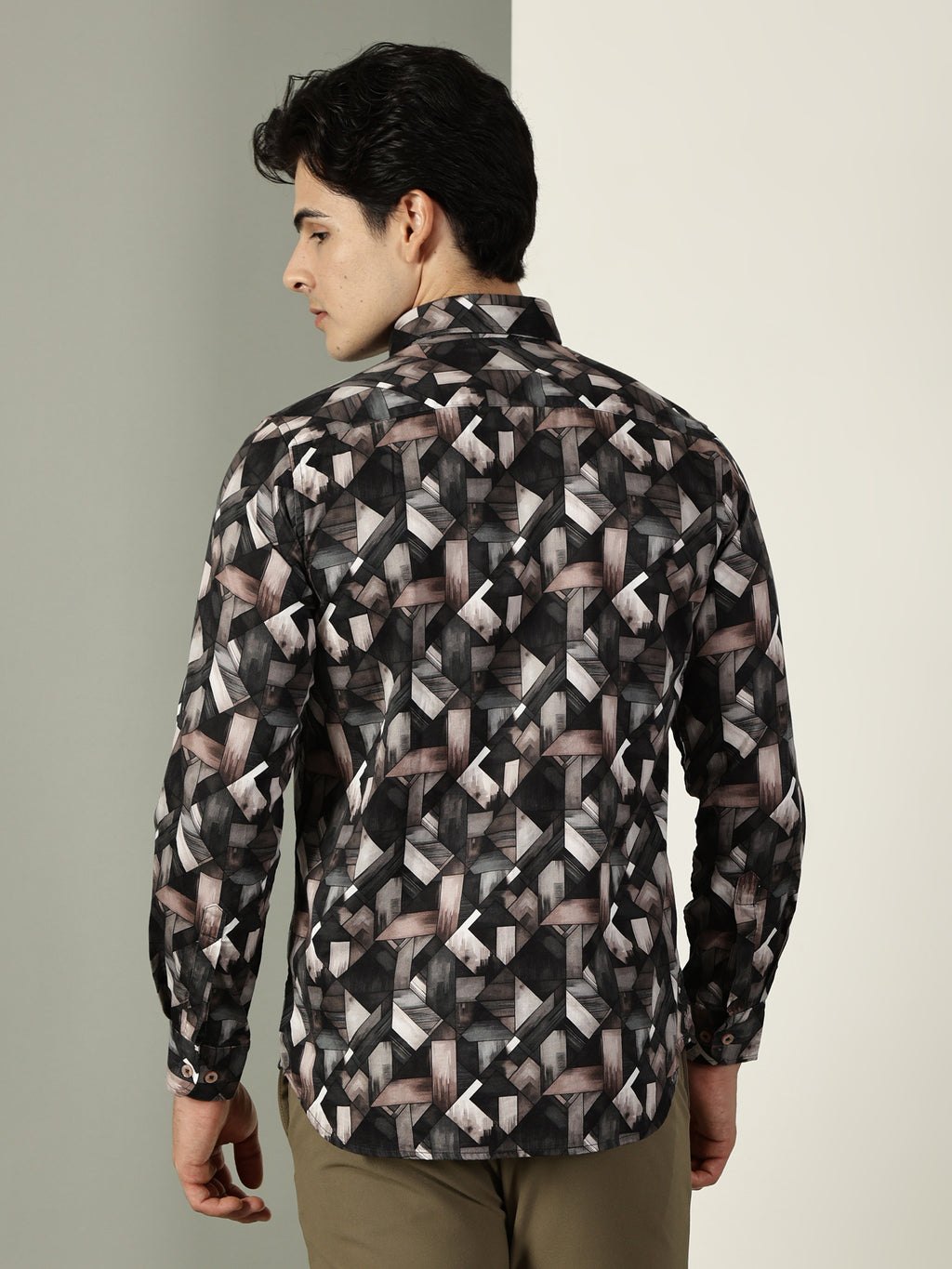 60’s Satin Digital Print Premium Cotton Shirt