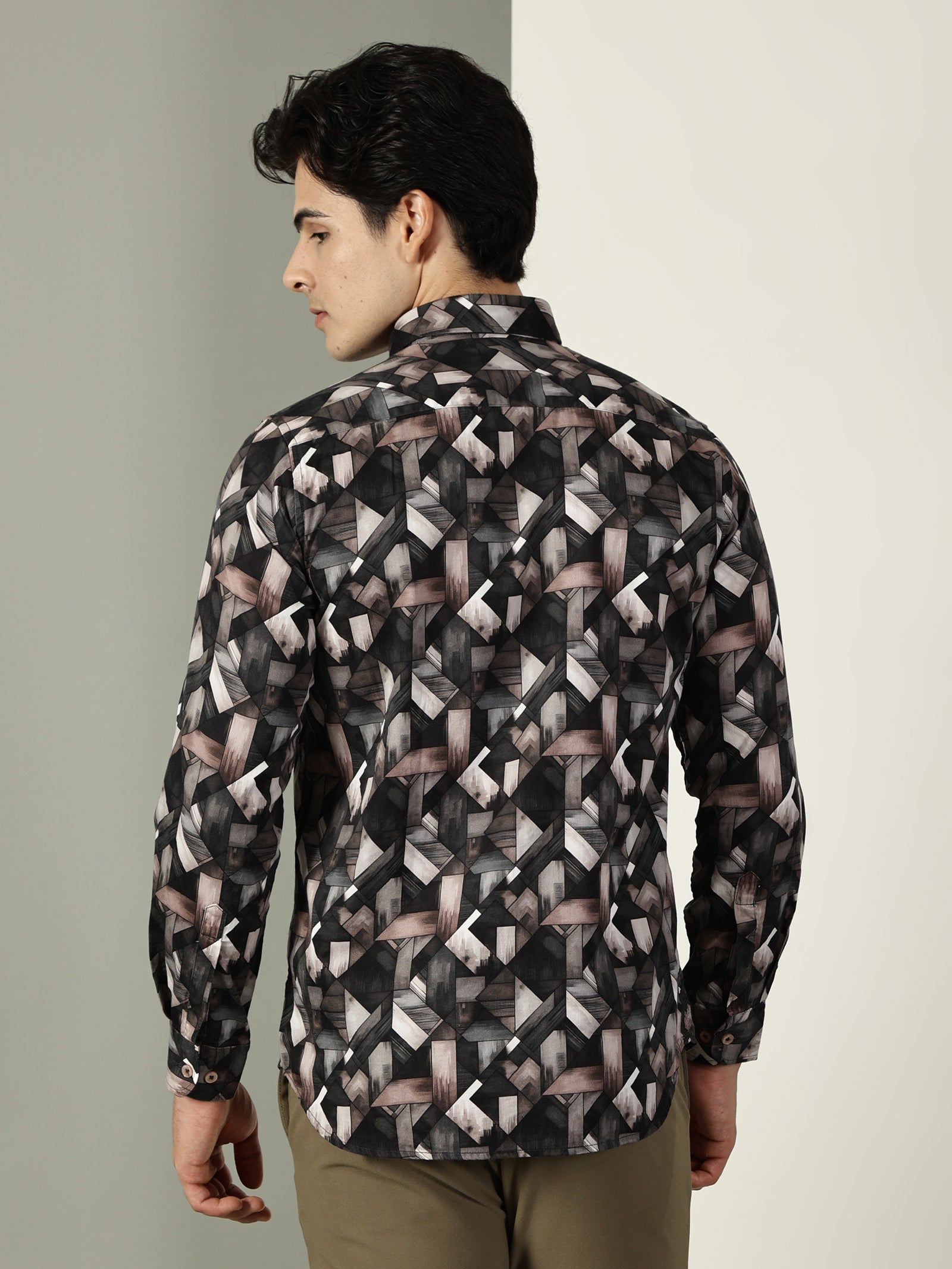 60’s Satin Digital Print Premium Cotton Shirt