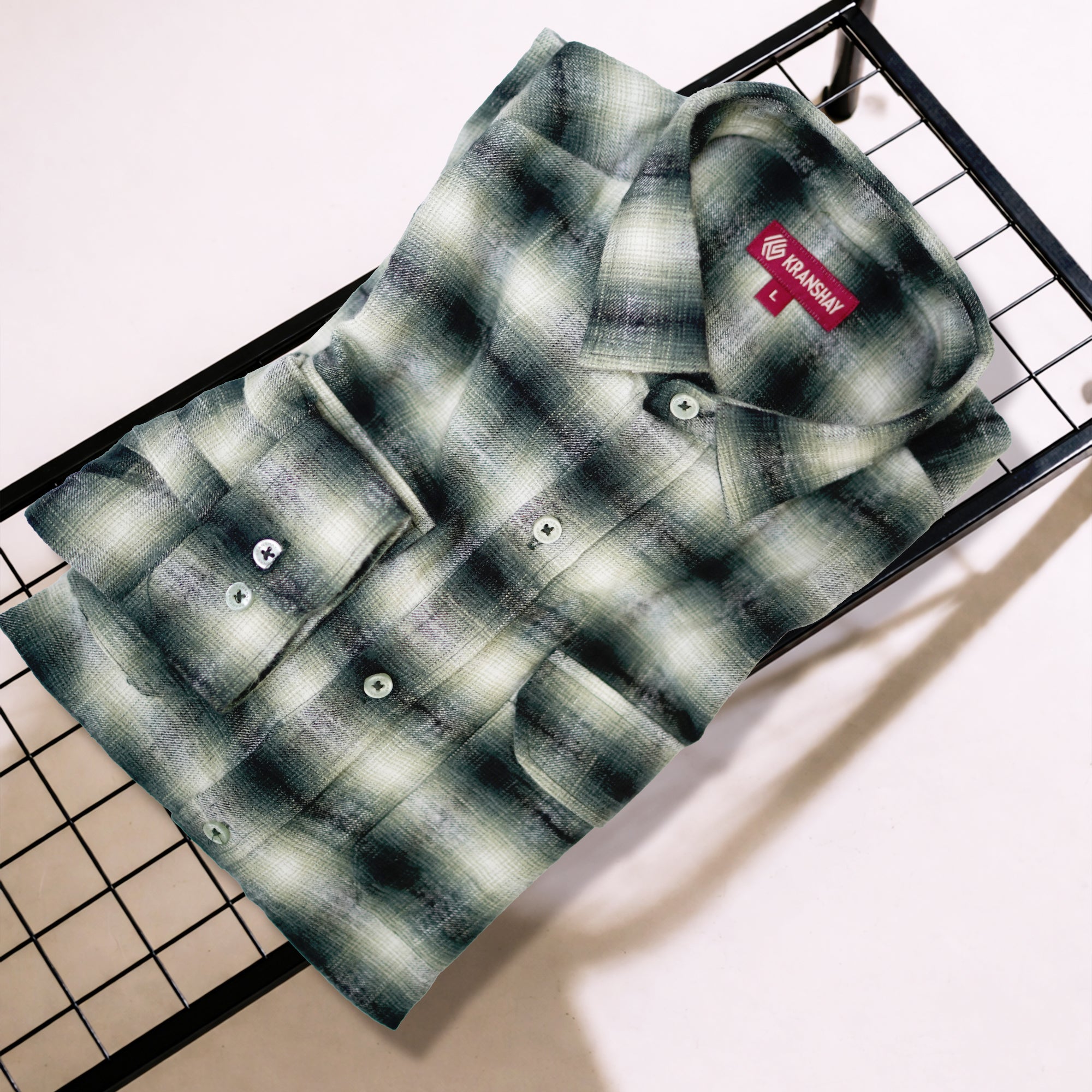 Brushed Twill Check Shirt-thumbmail-4