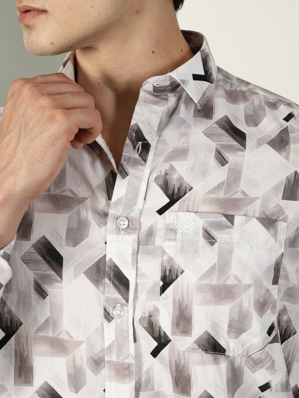 60’s Satin Digital Print Premium Cotton Shirt