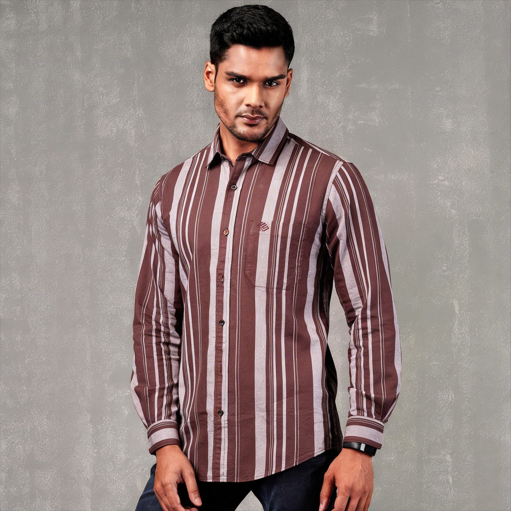 Oxford Stripes Premium Cotton Shirt-thumbmail-3