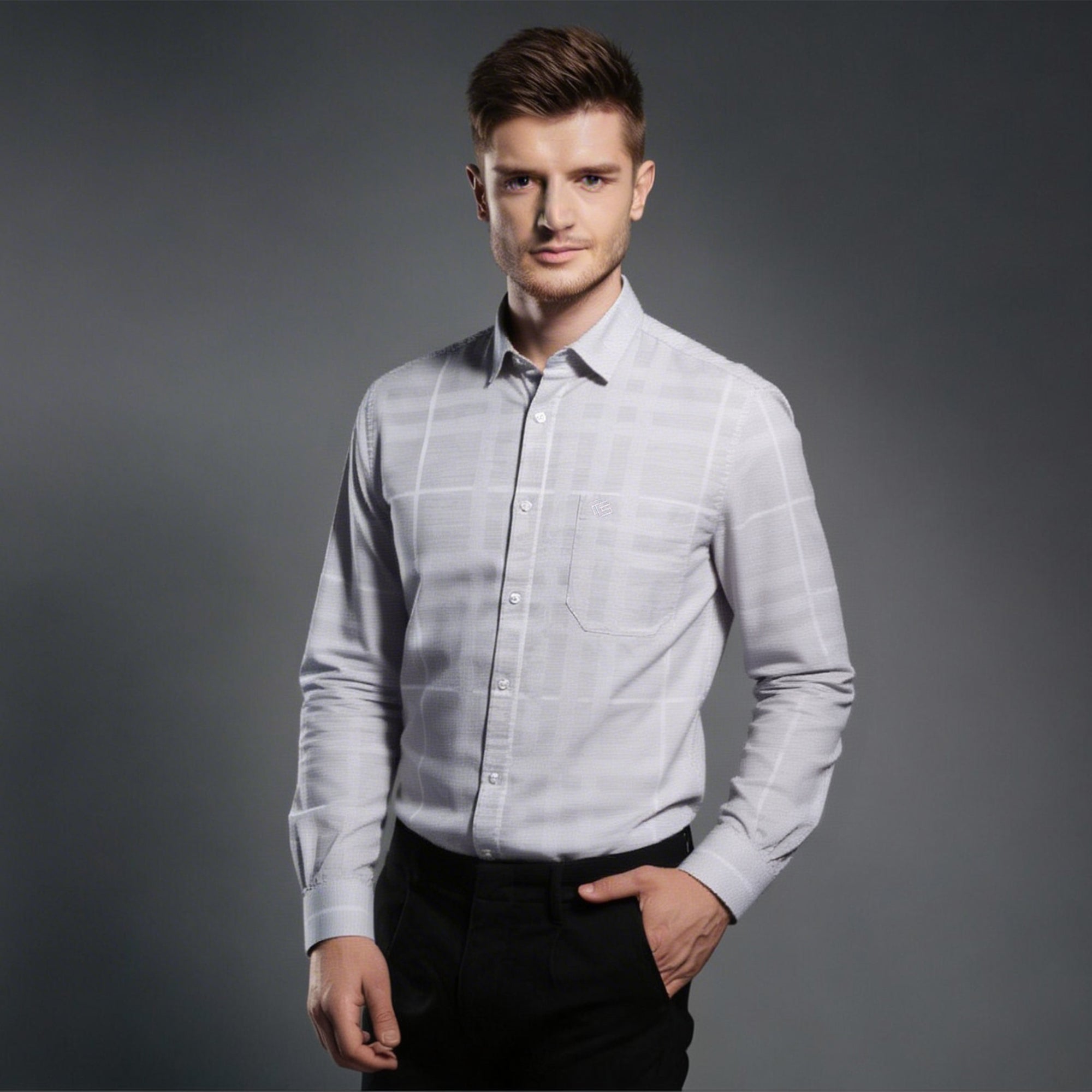 Melange Premium Cotton Shirt-thumbmail-3