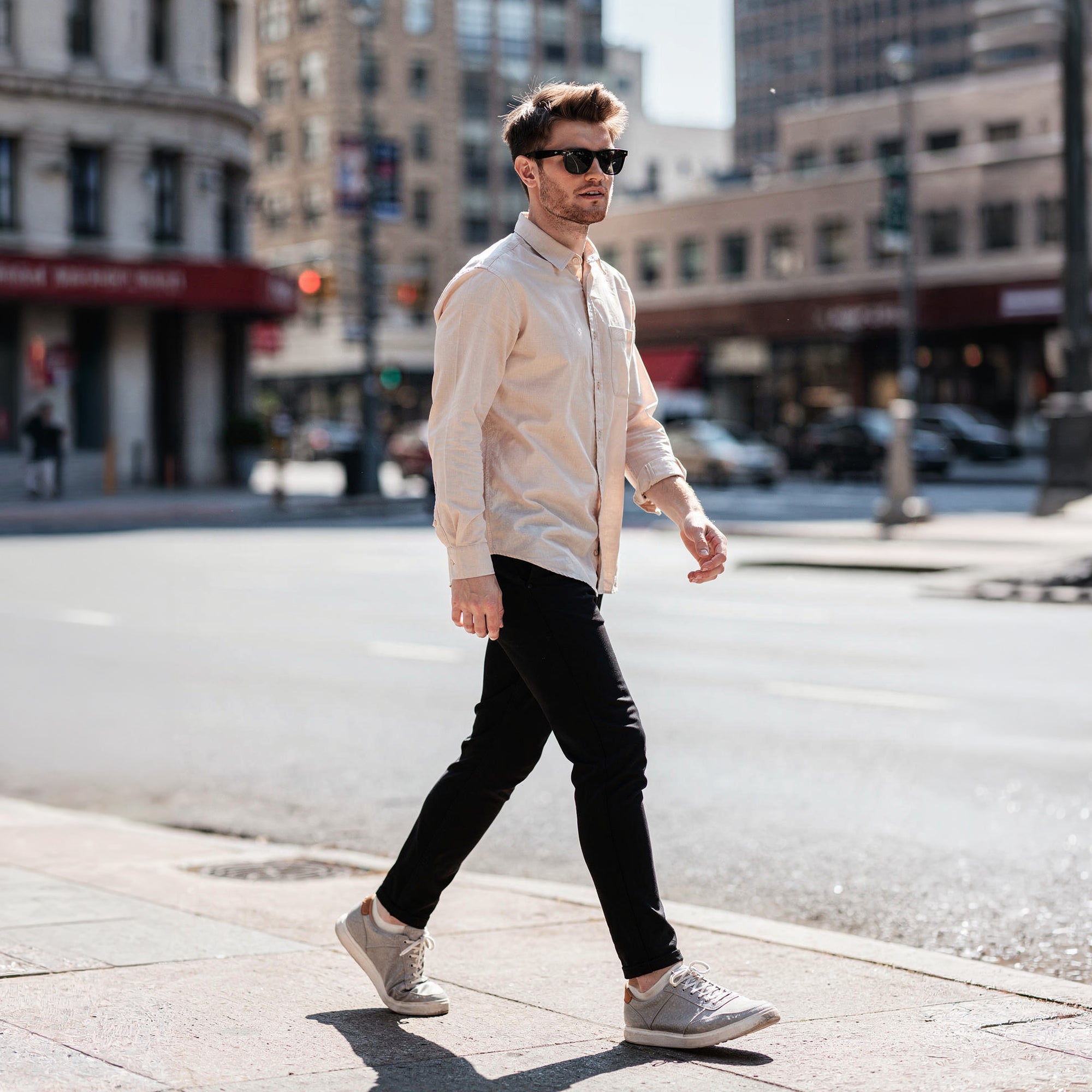 Beige Cotton Linen Signature Shirt